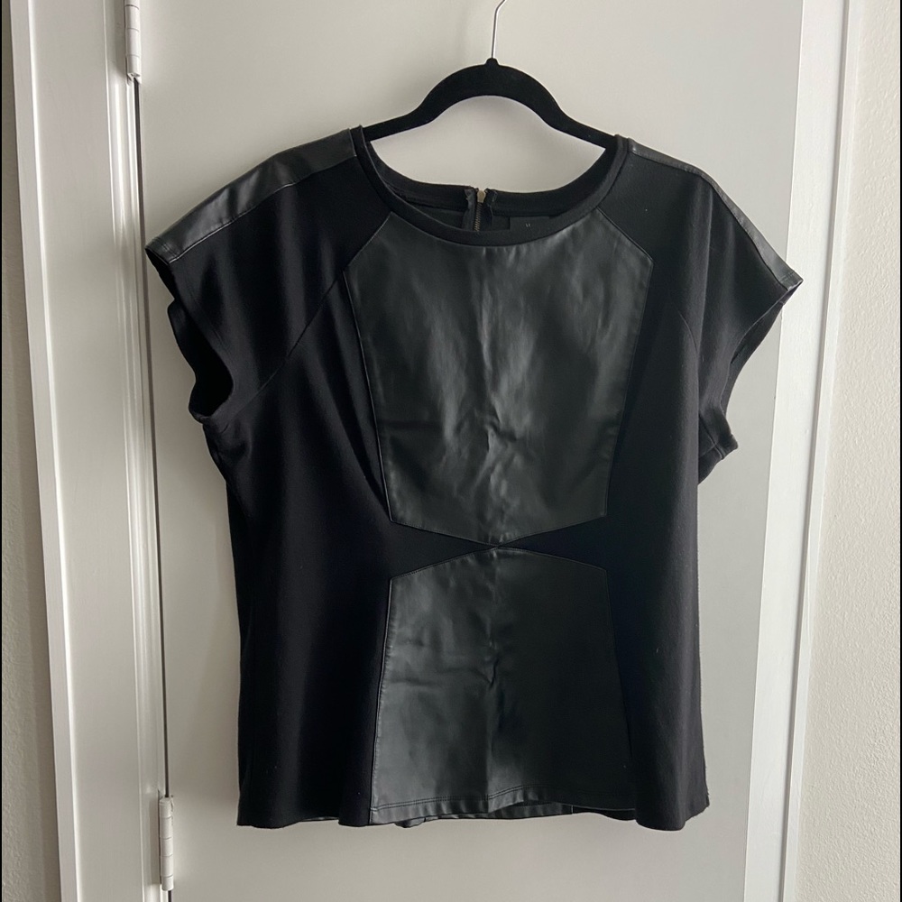 Worthington faux leather sleeveless top size XL